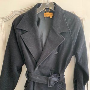 Black Belted Wool Coat